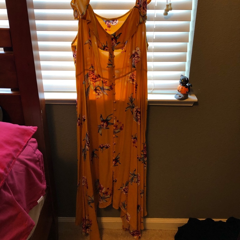 XXL Yellow Floral Sun Dress